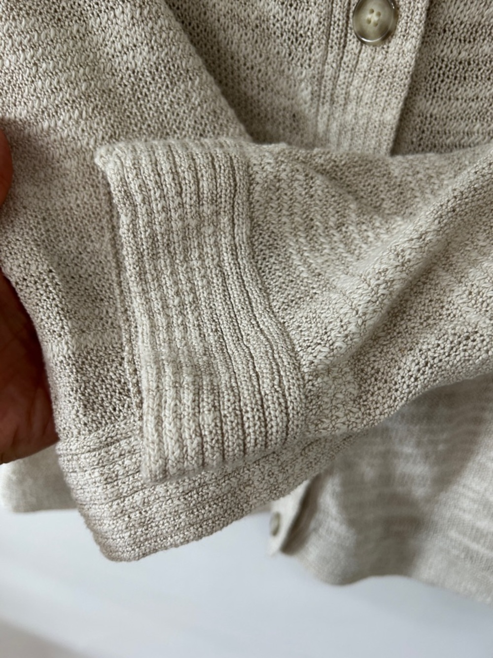 Pendleton Cotton Sweater Women’s L Cream Summer Knit Casual Cardigan - Picture 3 of 15